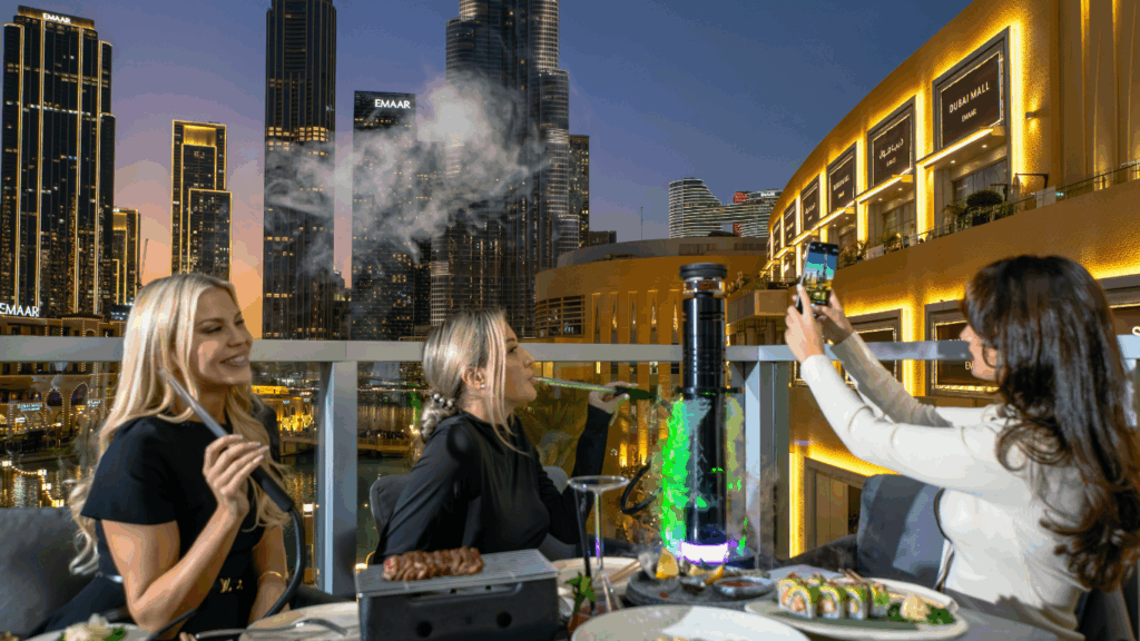 Outdoor dining at AMAYA Dubai Mall